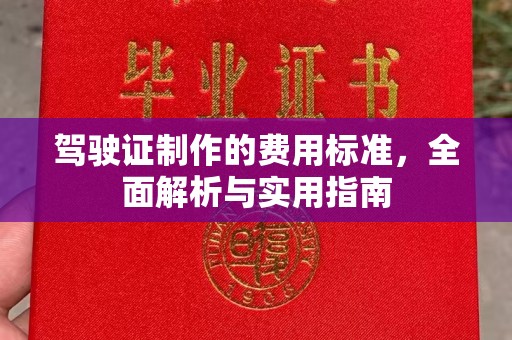 藁城驾驶证制作的费用标准，全面解析与实用指南